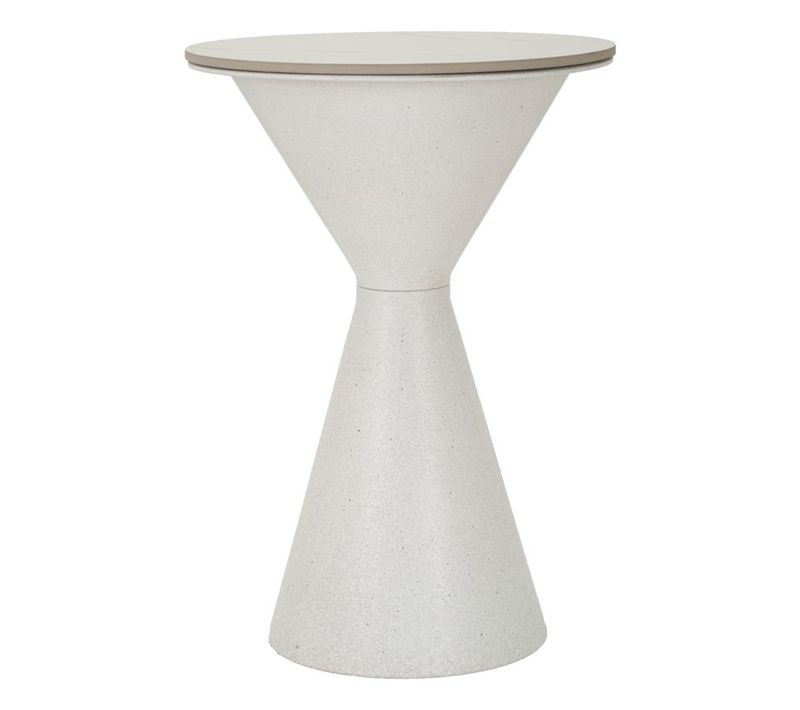 Table D'appoint Mf527, Métal, Blanc, 44x44x63 Cm