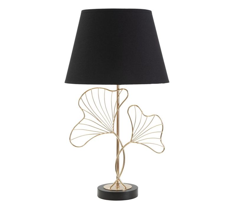 Lampe à Poser Feuille 56, Métal, Noir, 30x30x60 Cm