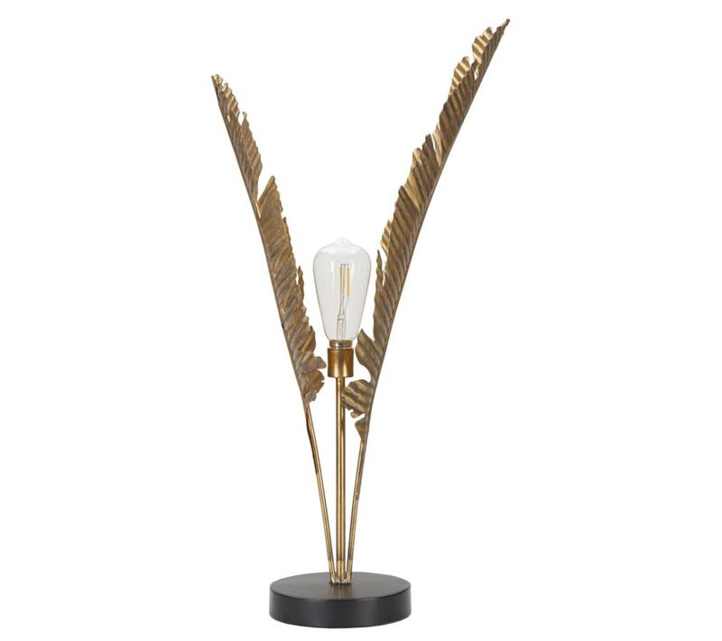 Lampe à Poser Palme 1, Métal, Or, 26x26x64 Cm