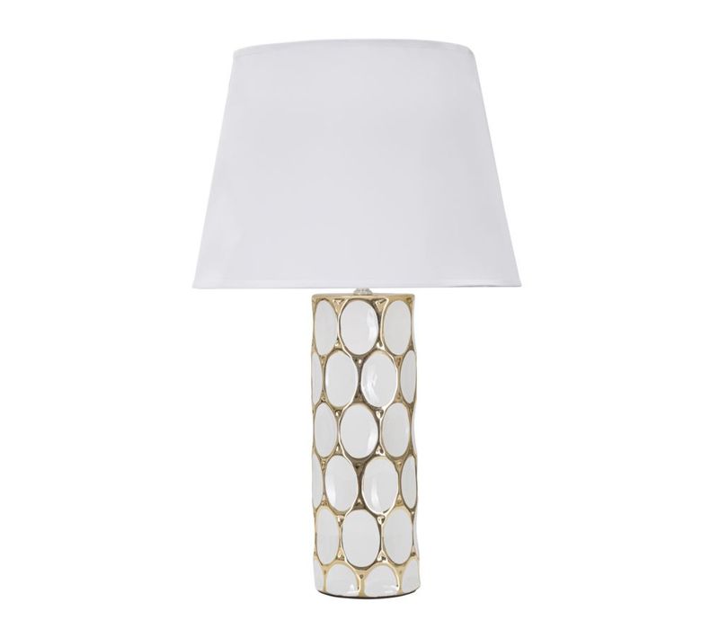 Lampe à Poser Mf109, Céramique, Blanc, 34,5x34,5x56 Cm