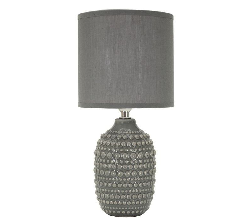 Lampe à Poser Rue, Céramique, Gris, 15x15x30,5 Cm