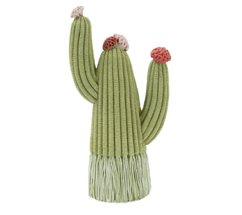 Sculpture Cactus 2, Polyrésine, Multicouleur, 10,5x6,5x20,5 Cm
