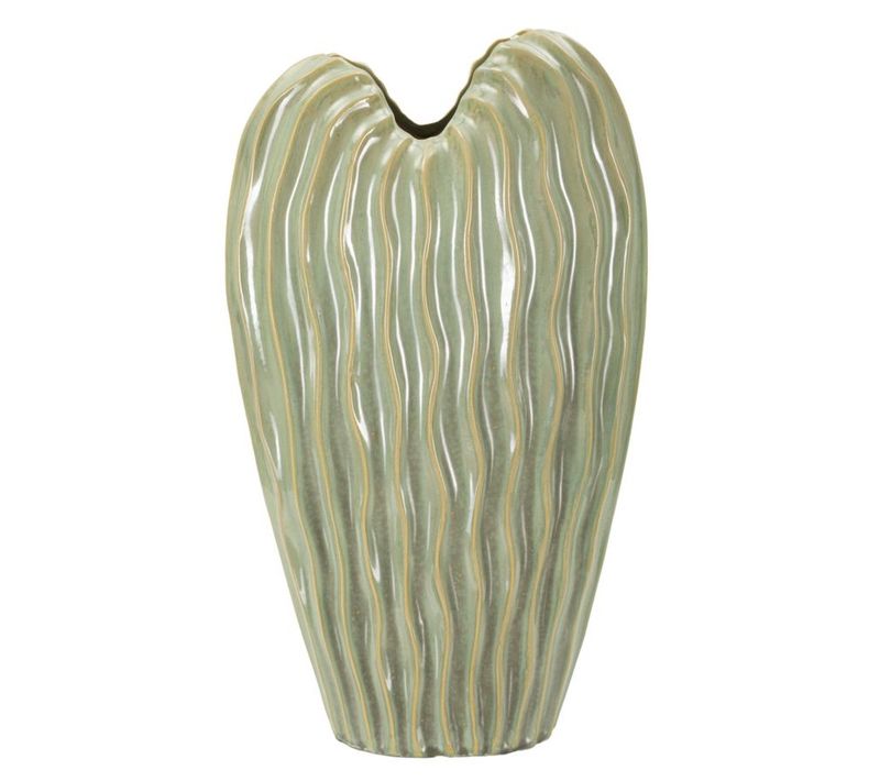 Vase Décoratif Ursula, Céramique, Vert, 27x14x46,5 Cm