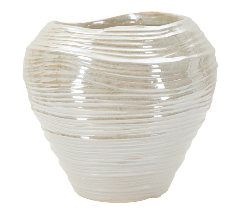 Vase Décoratif Damaris, Céramique, Blanc, 22x22x20 Cm