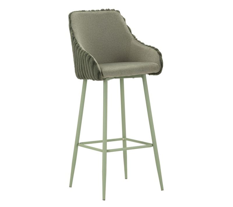 Lot De 2 Tabourets Hauts Poitiers, Polyester, Vert, 52x46x111 Cm