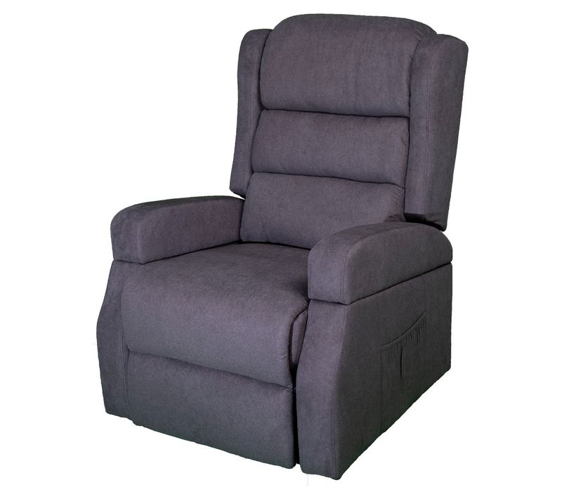 Fauteuil Inclinable Lola, Chenille, Gris, 75x92x104 Cm