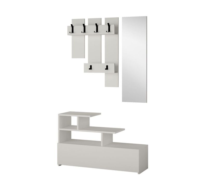 Vestiaire Avec Banc Design Vesti - L. 100 X H. 61 Cm - Blanc