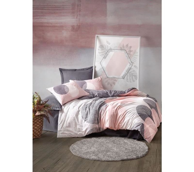 Parure De Lit - 1 Housse De Couette 220 X 240 Cm + 2 Taies D'oreiller 60 X 60 Cm - Gris