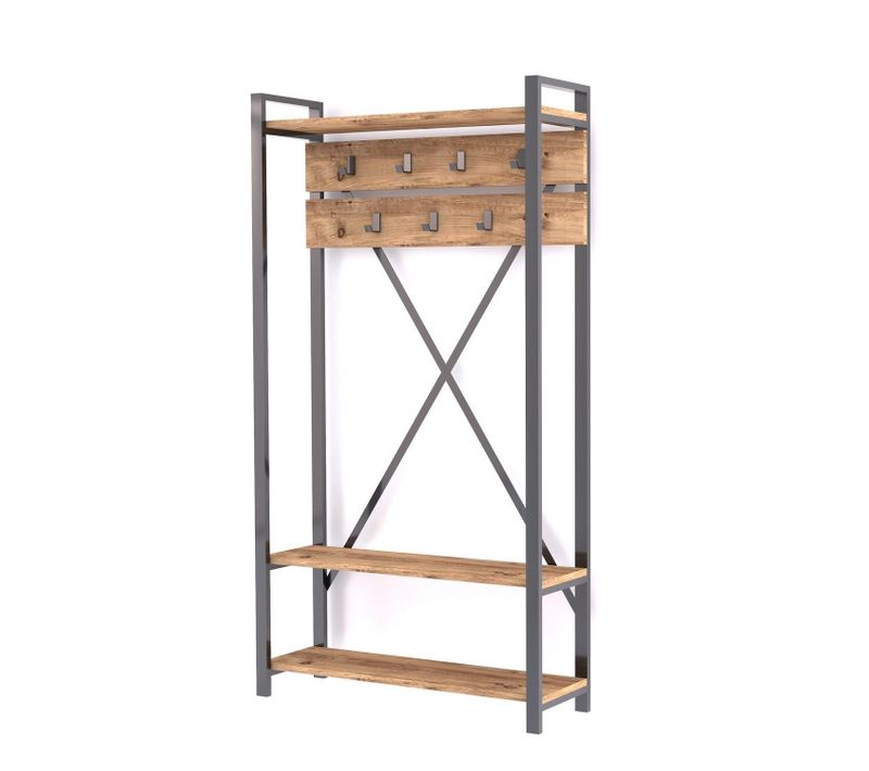 Porte Manteau Design Industriel Sapphire - L. 90 X H. 180 Cm - Noir