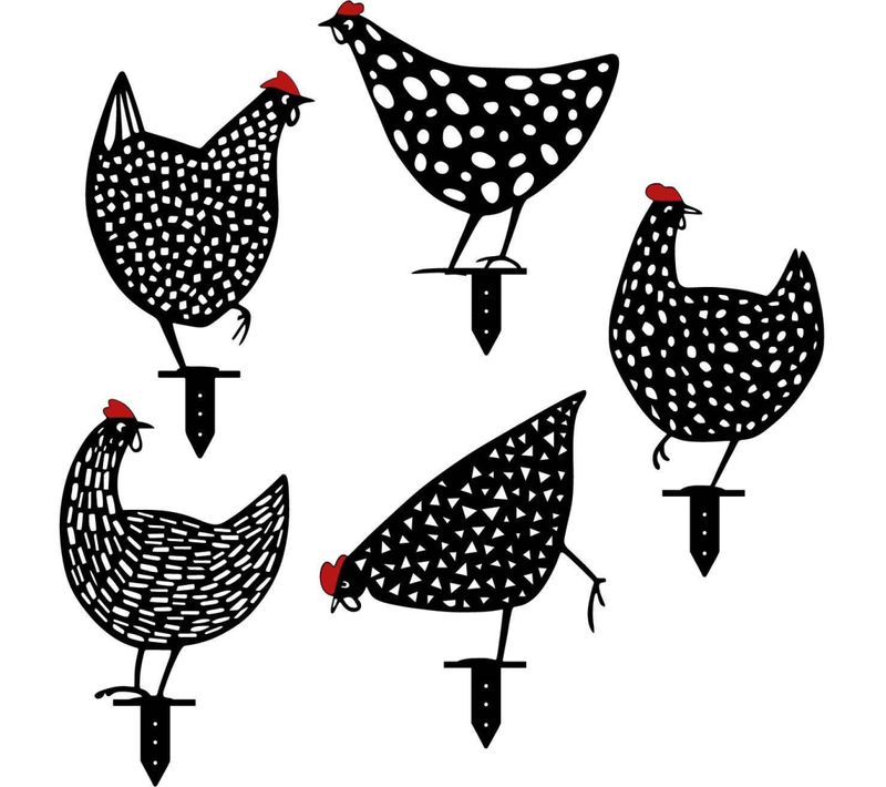 Animaux Décoratifs En Métal Garden Poules