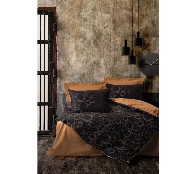 Parure De Lit 1 Housse De Couette 220 X 240 Cm + 2 Taies D'oreiller 60 X 60 Cm - Cuivre