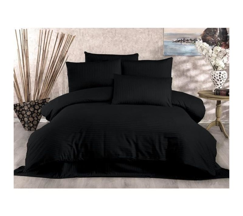 Parure De Lit - 1 Housse De Couette 220 X 240 Cm + 2 Taies D'oreiller 60 X 60 Cm - 80% Coton