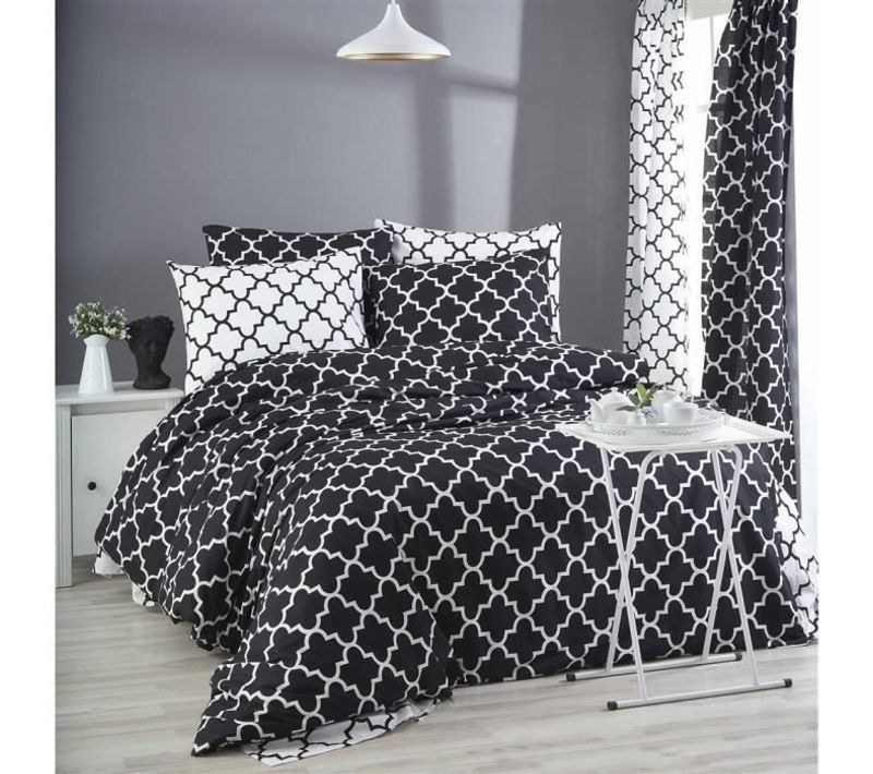 Parure De Lit - 1 Housse De Couette 220 X 240 Cm + 2 Taies D'oreiller 60 X 60 Cm - 100% Coton