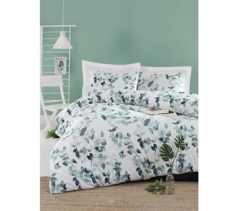 Parure De Lit - 1 Housse De Couette 220 X 240 Cm + 2 Taies D'oreiller 60 X 60 Cm - 65% Coton