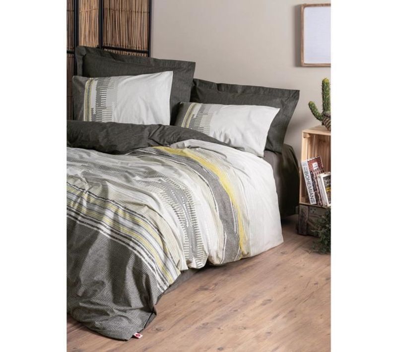 Parure De Lit - 1 Housse De Couette 220 X 240 Cm + 2 Taies D'oreiller 60 X 60 Cm - Vison