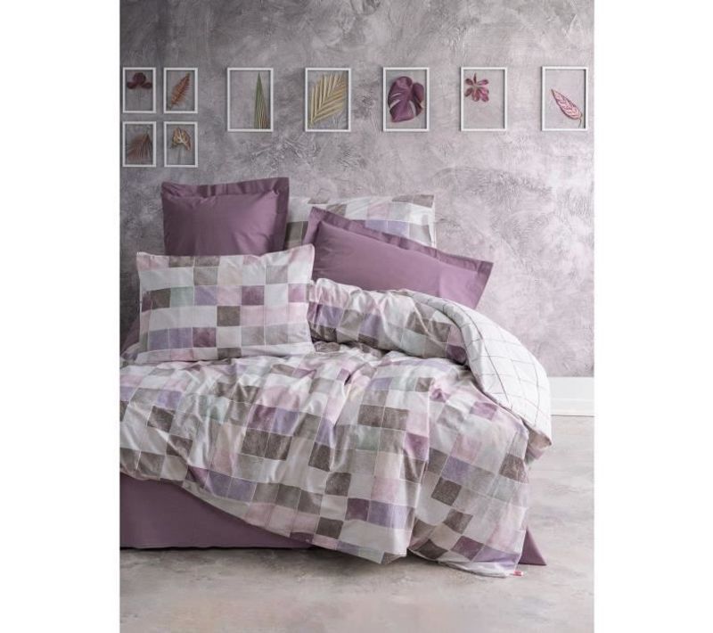 Parure De Lit - 1 Housse De Couette 220 X 240 Cm + 2 Taies D'oreiller 60 X 60 Cm - Rose