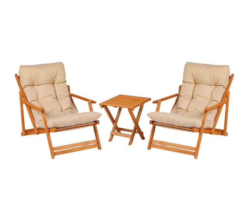 Salon De Jardin Détente En Bois De Hêtre Garden