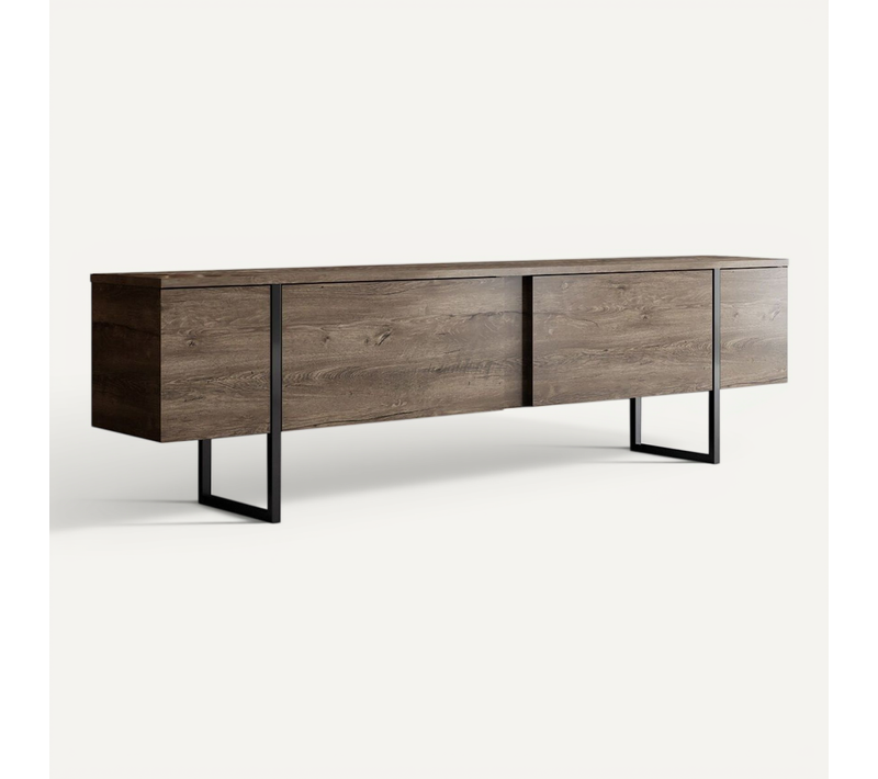 Meuble TV 2 Portes Rabattables L180 Cm