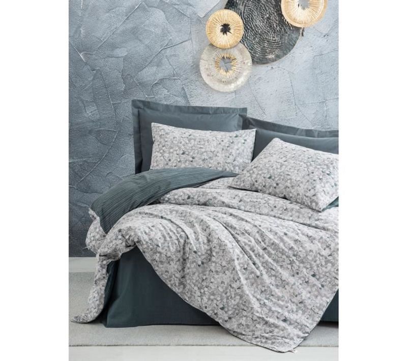 Parure De Lit - 1 Housse De Couette 220 X 240 Cm + 2 Taies D'oreiller 60 X 60 Cm - Anthracite