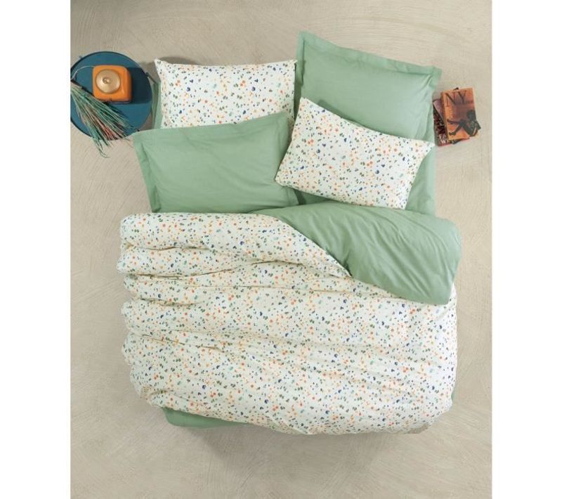 Parure De Lit - 1 Housse De Couette 220 X 240 Cm + 2 Taies D'oreiller 60 X 60 Cm - Vert