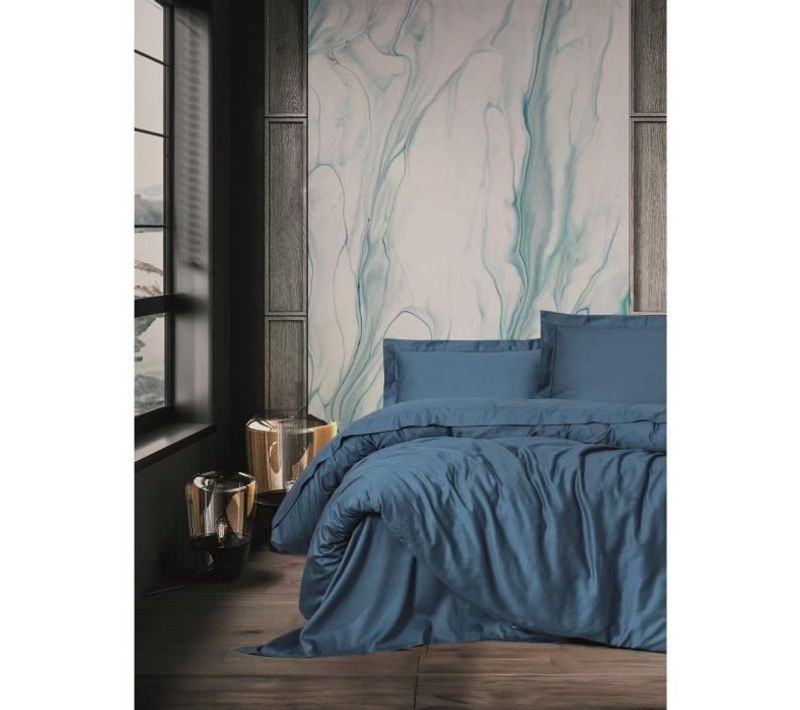 Parure De Lit- 1 Housse De Couette 220 X 240 Cm + 2 Taies D'oreiller 60 X 60 Cm - Bleu