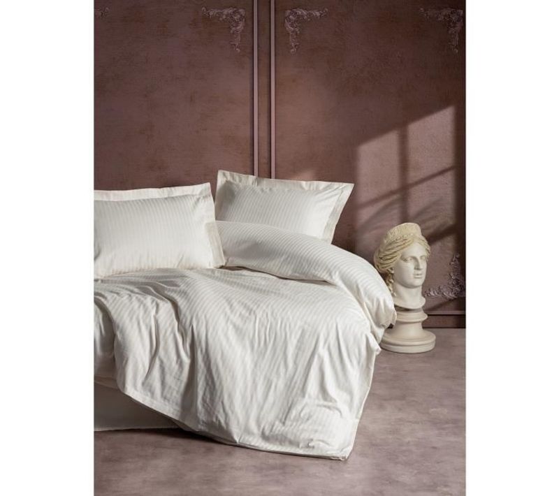 Parure De Lit - 1 Housse De Couette 220 X 240 Cm + 2 Taies D'oreiller 60 X 60 Cm - Écru