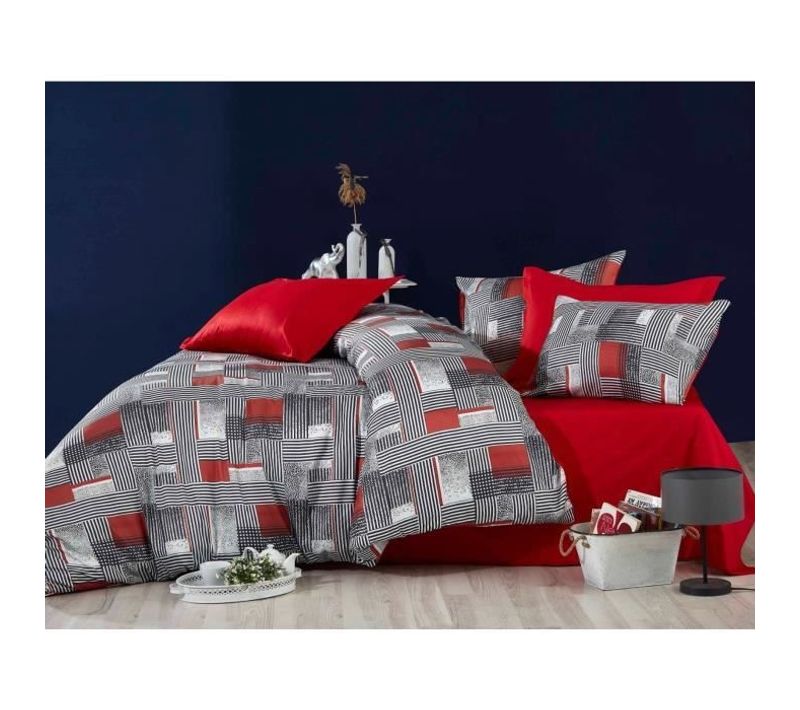 Parure De Lit - 1 Housse De Couette 220 X 240 Cm + 2 Taies D'oreiller 60 X 60 Cm - 100 % Polyester