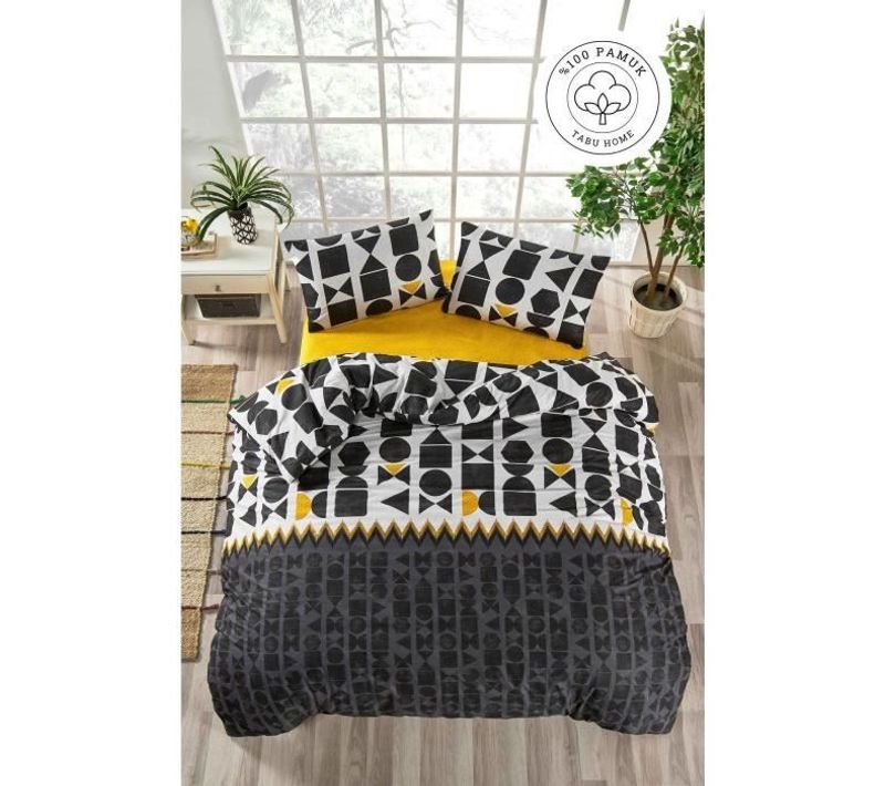 Parure De Lit - 1 Housse De Couette 220 X 240 Cm + 2 Taies D'oreiller 60 X 60 Cm - 100% Coton