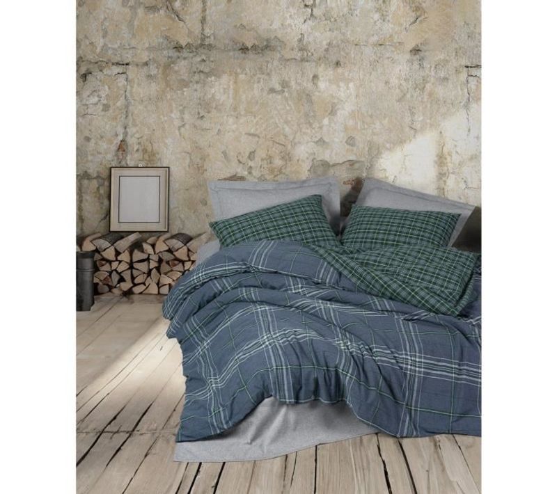 Parure De Lit- 1 Housse De Couette 220 X 240 Cm + 2 Taies D'oreiller 60 X 60 Cm - Bleu
