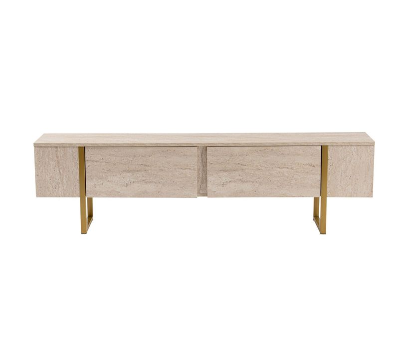 Meuble TV En Bois "serenity" 180 X 30 X 50 Cm - Travertin