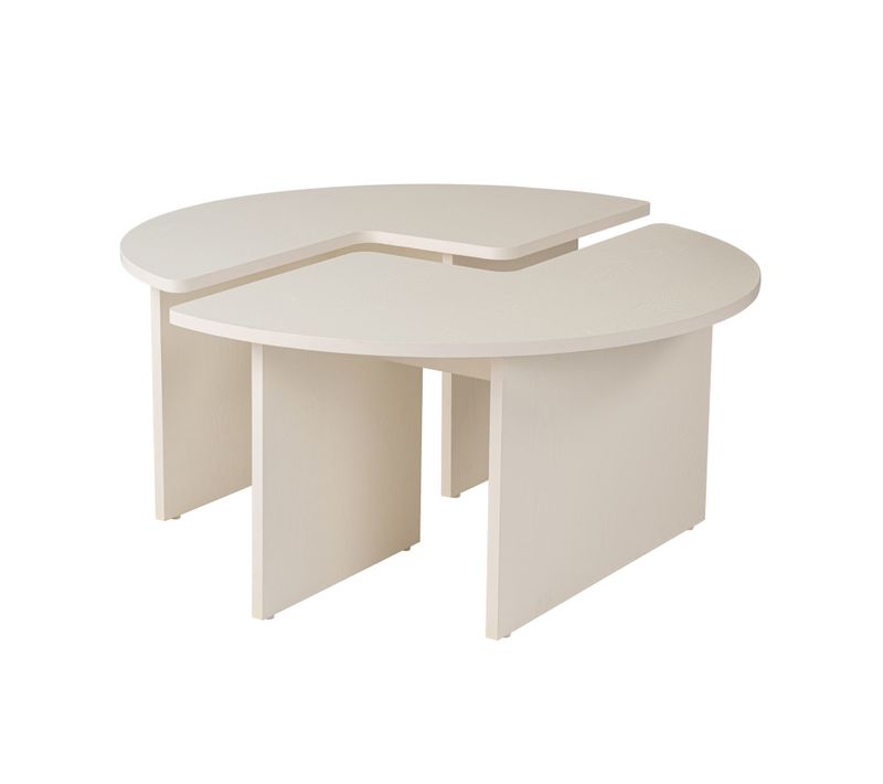 Table Basse En Bois "moira" 90 X 90 X 41 Cm - Blanc De Bois