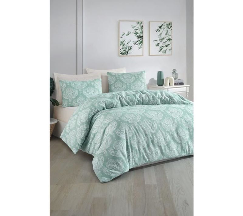 Parure De Lit - 1 Housse De Couette 220 X 240 Cm + 2 Taies D'oreiller 60 X 60 Cm - 65% Coton