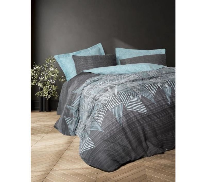 Parure De Lit - 1 Housse De Couette 220 X 240 Cm + 2 Taies D'oreiller 60 X 60 Cm - Anthracite