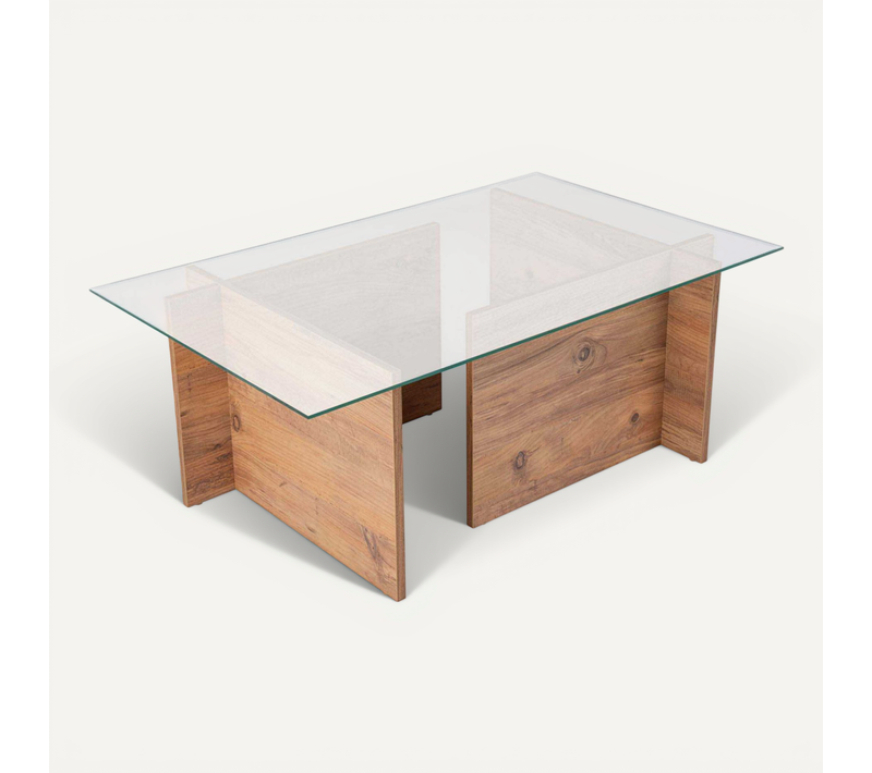 Table Basse En Verre Et Aggloméré Vetrino Pin
