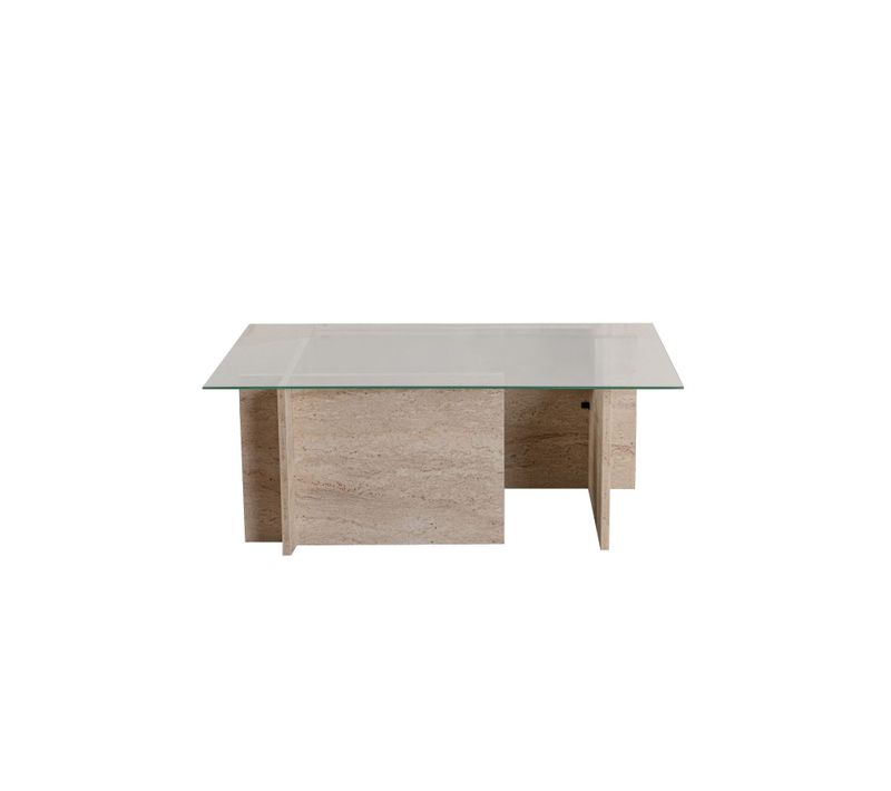 Table Basse En Verre "vetrino" 105 X 65 X 40 Cm - Chêne à Miel