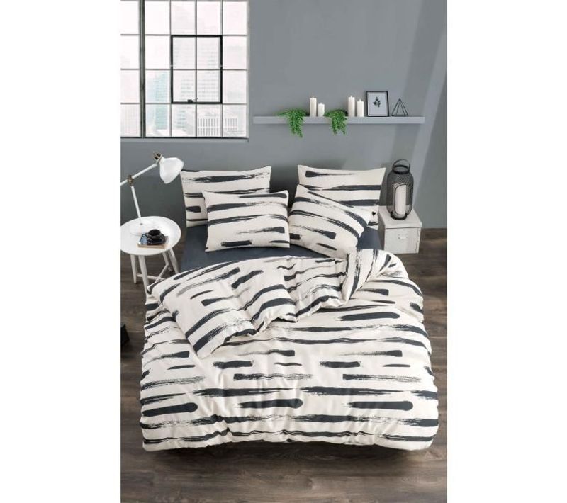 Parure De Lit - 1 Housse De Couette 220 X 240 Cm + 2 Taies D'oreiller 60 X 60 Cm - 65% Coton