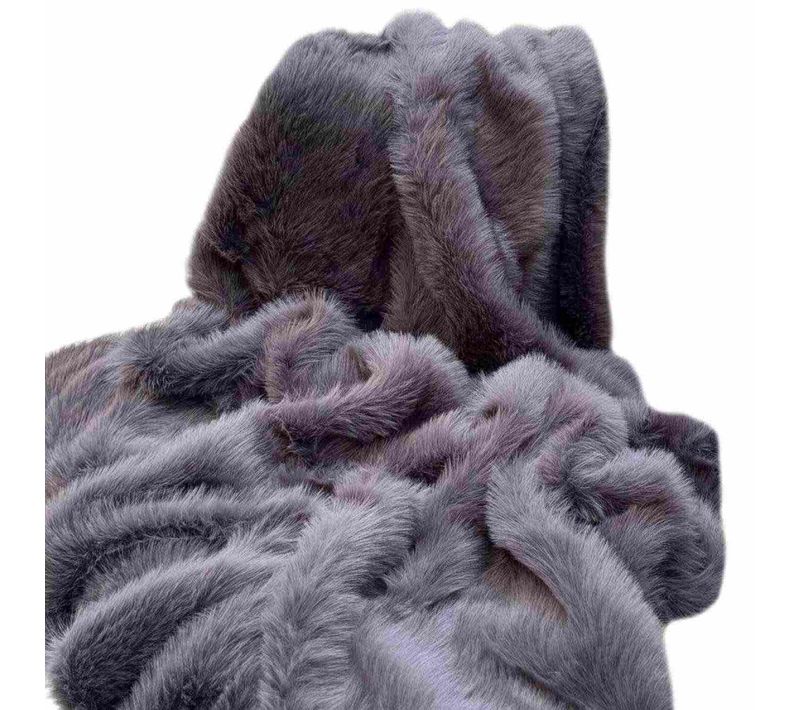 Jeté De Canapé En Polyester 200 X 150 Cm Lolita Anthracite