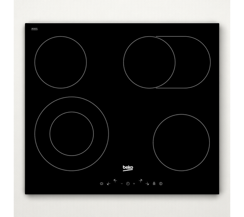 Plaque Vitrocéramique Encastrable 60 Cm Noire 4 Foyers 6900 W Touch