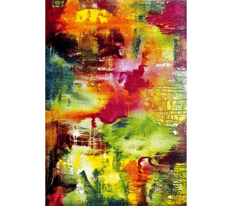 Tapis Chambre 80x150 Tissé Multicolore Rectangle Motif Géométrique Be 54