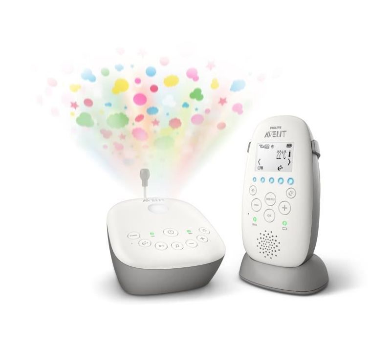 Ecoute Bébé Scd733/00 Dect Projecteur D'étoiles Ecran Lcd Mode Smart Eco