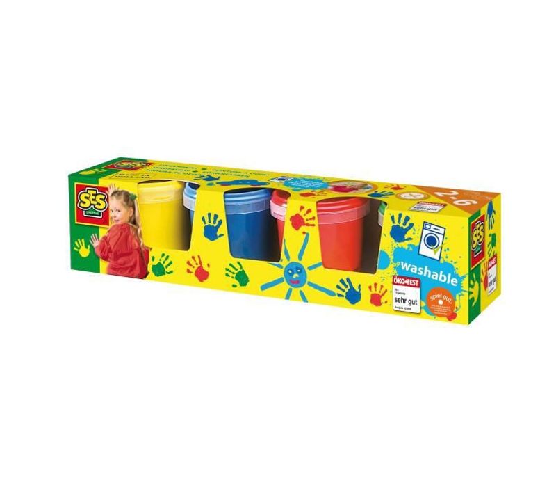 Lot De 4 Pots De Peinture A Doigts - 4 Couleurs - 150ml