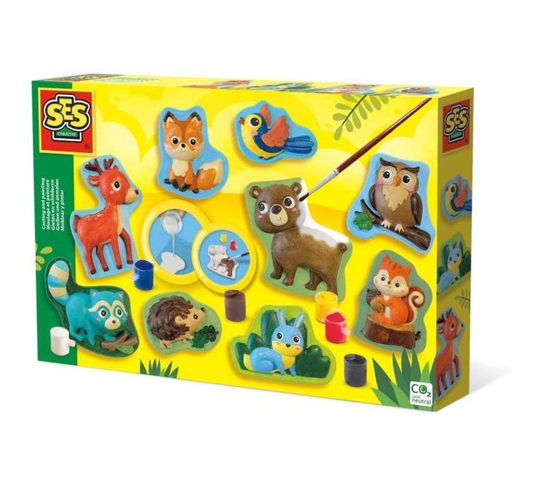 Kit De Moulage Et Peinture - Animaux De La Foret - Plastique Recyclé - à Partir De 5 Ans - Mixte