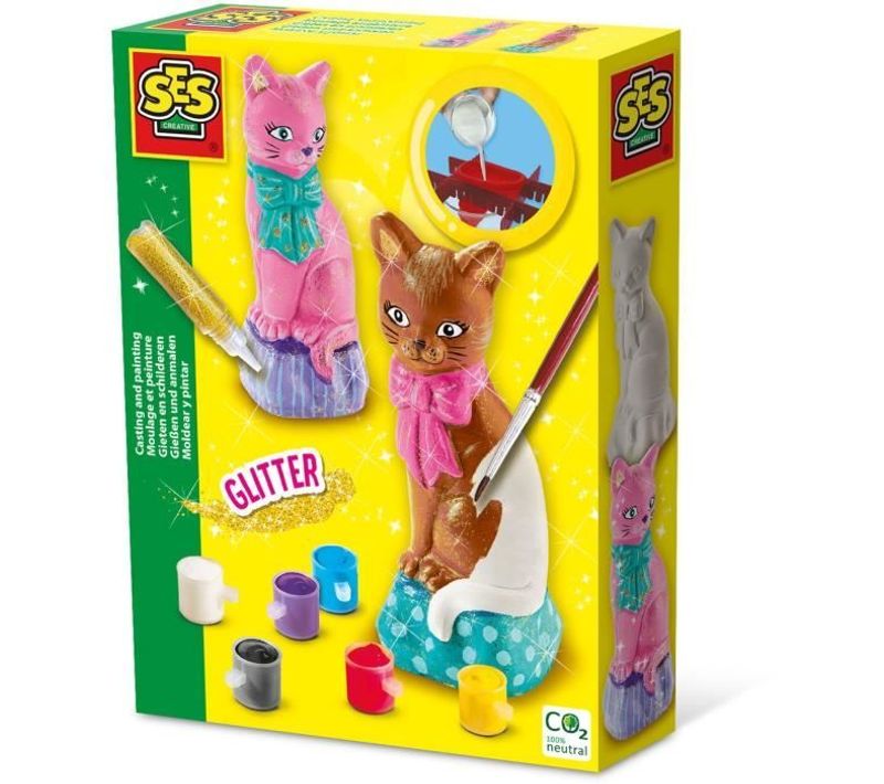 Moulage Et Peinture - Chat - Loisirs Créatifs - Pour Réaliser Des Chats Avec 6 Couleurs De Peinture