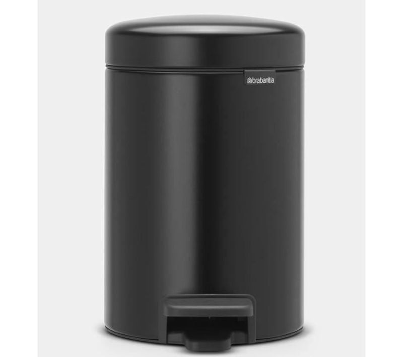 Poubelle A Pédale Newicon - 3l - Noir Mat