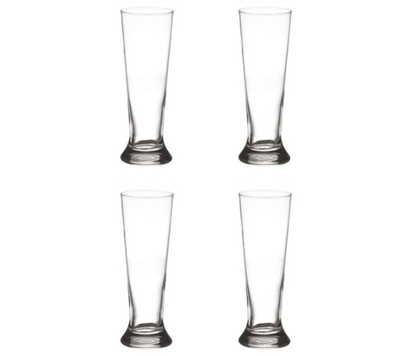 Lot De 4 Verres à Bières "droit" 37cl Transparent