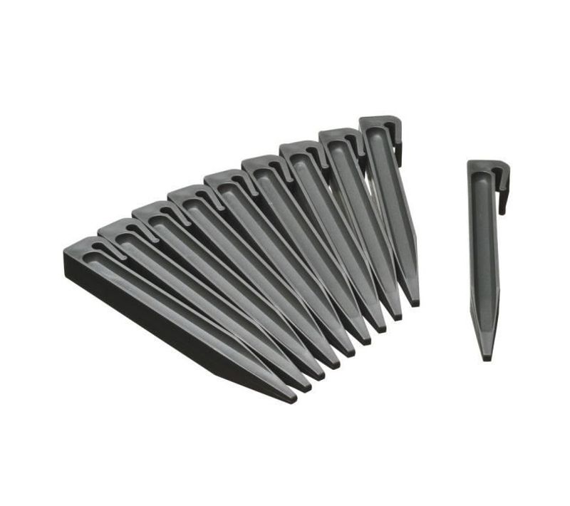 Lot De 10 Ancres Pour Bordure De Jardin - Polypropylene - Gris - H19,5 X 1,9 X 1,8 Cm