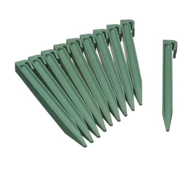 Sachet De 10 Ancres Pour Bordure De Jardin En Polypropylene - H 26,7 X 1,9 X 1,8 Cm - Vert