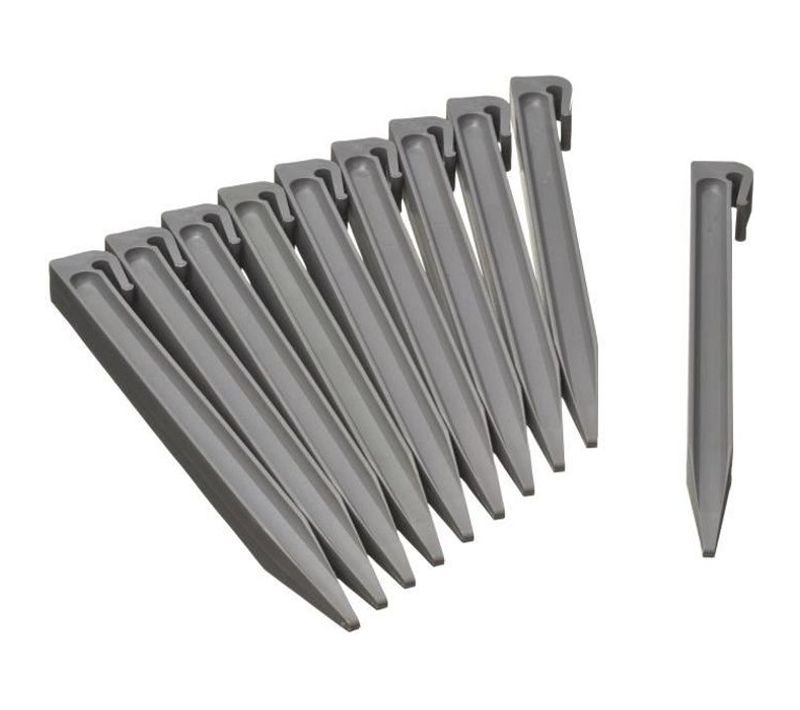 Sachet De 10 Ancres Pour Bordure De Jardin En Polypropylene - H 26,7 X 1,9 X 1,8 Cm - Gris