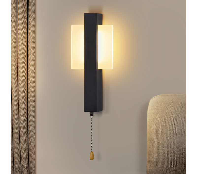 Applique Murale LED Intérieur 6w Moderne 3000k Noir Lampe De Chambre Pour Couloir