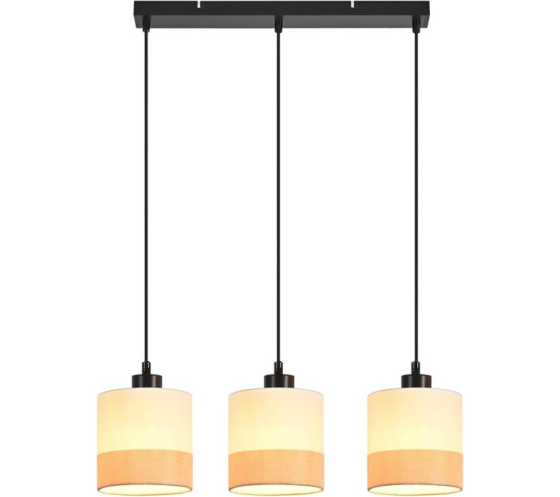 Suspension Moderne Blanc 3 Flamme E27 Pour Salon Sans Ampoule